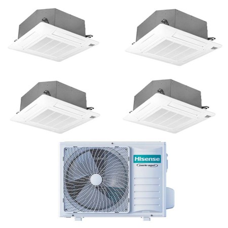 Condizionatore con inverter a cassetta 4 Vie Hisense quadri split 9000+9000+9000+12000 Btu in A++ con R32 5AMW105U4RQC