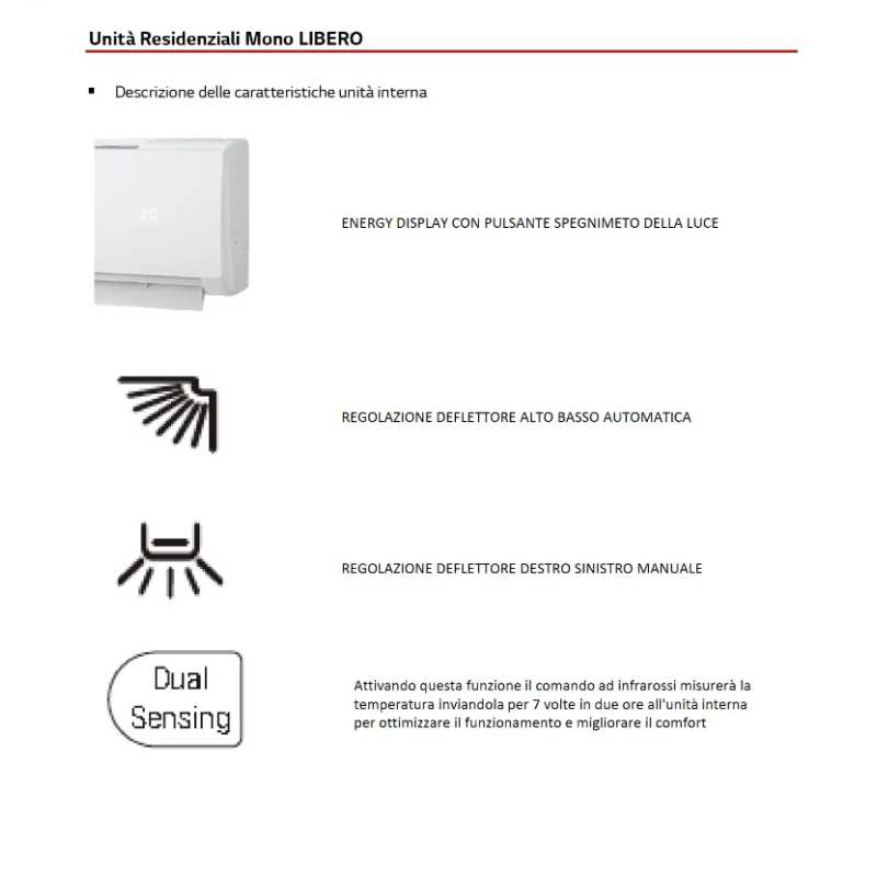 Climatizzatore Libero Smart LG mono split da 9000 btu inverter con wifi in  R32 in A