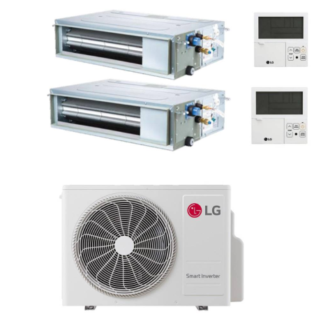 Climatizzatore canalizzato con inverter LG dual split 12000+12000 btu A++ MU2R17 in R32