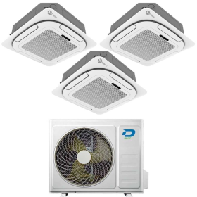 Condizionatore a cassetta 4 vie trial split 9000+9000+9000 Btu Diloc Over A++ D.OVER321 inverter R32