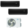 Climatizzatore Inverter Diloc Over black dual split 12+12 12000+12000 Btu D.Over218 R32 A+++ Wi-fi Integrato