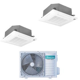 Condizionatore con inverter a cassetta 4 Vie Hisense dual split 9000+12000 Btu in A++ con R32 2AMW52U4RXC
