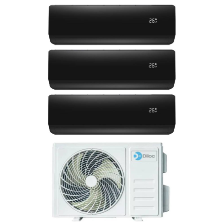 Climatizzatore Inverter Diloc Over Black trial split 9000+9000+9000 Btu D.Over321 R 32 A+++ Wi-fi Integrato