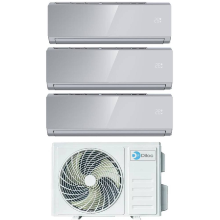 Climatizzatore Inverter Diloc Over Silver trial split 9000+9000+9000 Btu D.Over321 R 32 A+++ Wi-fi Integrato