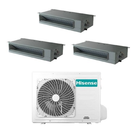 Climatizzatore canalizzato con inverter Hisense trial split 9000+9000+9000 btu ADT26UX4RBL4 A++ 3AMW72U4RJC in R32