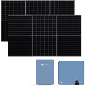 Impianto Kit fotovoltaico Solplanet con Inverter da 5 kw completo di batteria di accumulo e 12 Pannelli fotovoltaici Ja Solar