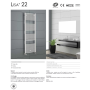Termoarredo Cordivari Lisa 22 Bianco 400 x 1200 mm