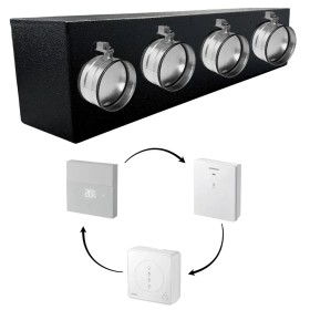 Plenum canalizzato con serrande motorizzate wifi a cinque vie, centralina e interfaccia Siemens