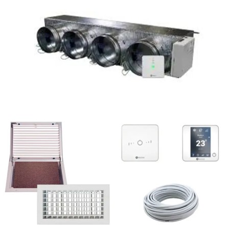 Kit Plenum completo Airzone Easyzone 4 zone con serrande motorizzate wifi, centralina e interfaccia