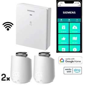Siemens Smart Connected Home Hub + 2 teste termostatiche connesse e intelligenti, Wifi