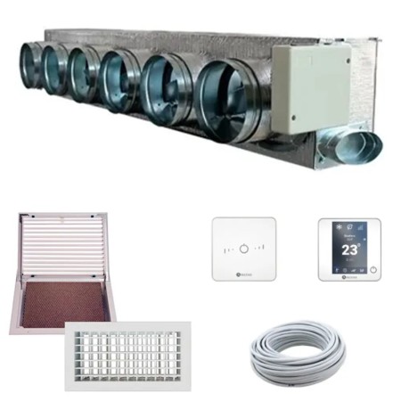 Kit Plenum completo Airzone Easyzone 6 zone con serrande motorizzate wifi, centralina e interfaccia