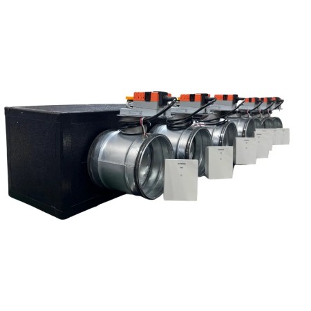 Plenum canalizzato con serrande motorizzate wifi a 7 zone, centralina e interfaccia Siemens