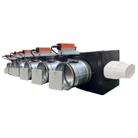 Plenum canalizzato con serrande motorizzate wifi a 6 zone, centralina e interfaccia Siemens con attacco laterale VMC