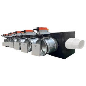 Plenum canalizzato con serrande motorizzate wifi a 7 zone, centralina e interfaccia Siemens con attacco laterale VMC