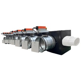 Plenum canalizzato con serrande motorizzate wifi a 8 zone, centralina e interfaccia Siemens con attacco laterale VMC