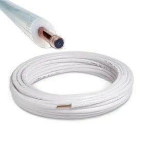 Tubo rame rivestito condizionamento rotolo da 10 mt 3/8 isolato spessore 1mm