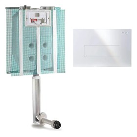 Cassetta di scarico da incasso Pucci SARA 9 l completo di Placca Bianca 80130660