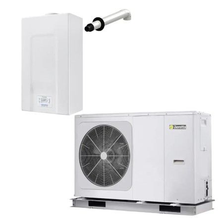 Sistema Ibrido Beretta con caldaia a condensazione Ciao X 30 C da 30 kW e pompa di calore Hydro Unit M da 12 kW A+++ R32
