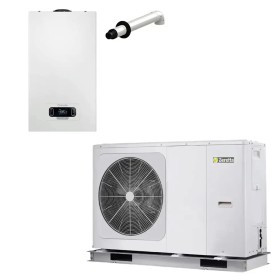 Sistema Ibrido Beretta con caldaia a condensazione Mynute Evo X 25 c da 25 kW e pompa di calore Hydro Unit M da 12 kW A+++ R32 