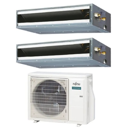 Climatizzatore canalizzabile Fujitsu KL dual split 9000+12000 btu Inverter A++ R32 AOEG14KBCA2