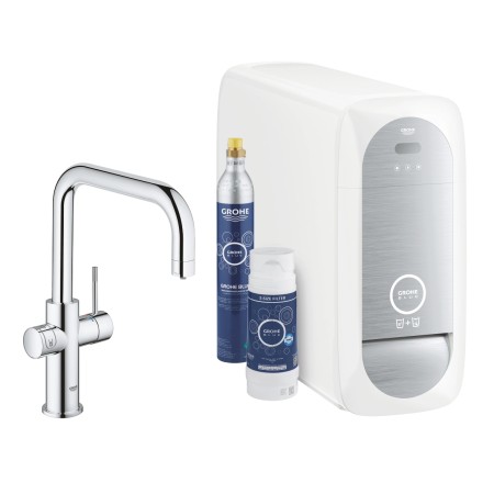 Miscelatore monocomando bocca a U  Grohe Blue Home Wifi per lavello con sistema filtrante dell'acqua 31456001