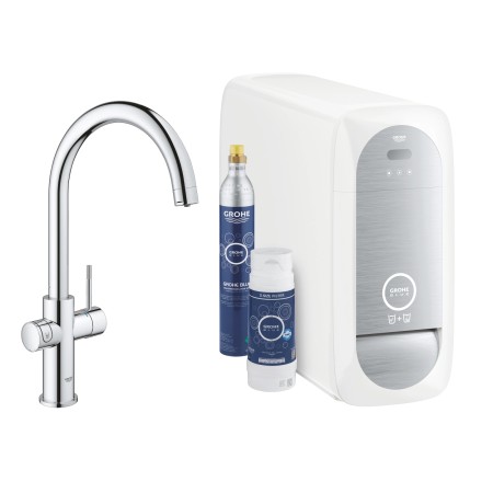 Miscelatore monocomando bocca a C  Grohe Blue Home Wifi per lavello con sistema filtrante dell'acqua 31455001